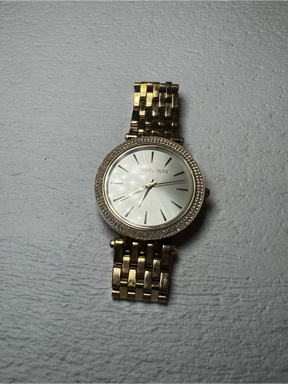 🌟 *LIKE NEW* Michael Kors Gold Crystal Diamond Bezel Watch (for‎ petite wrist)